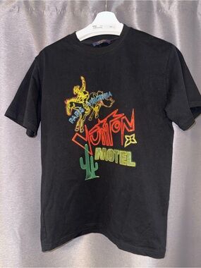 Louis Vuitton Black Crewneck T-Shirt with Gold Logo Tag